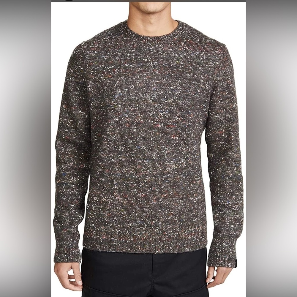 Rag & Bone Men’s Theon Sweater Crewneck Pullover Medium Gray Multi Wool Blend